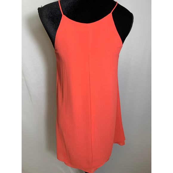 Ya Los Angeles Peach Pink Silk Blend Spaghetti Strap Dress Sz S - Picture 3 of 4